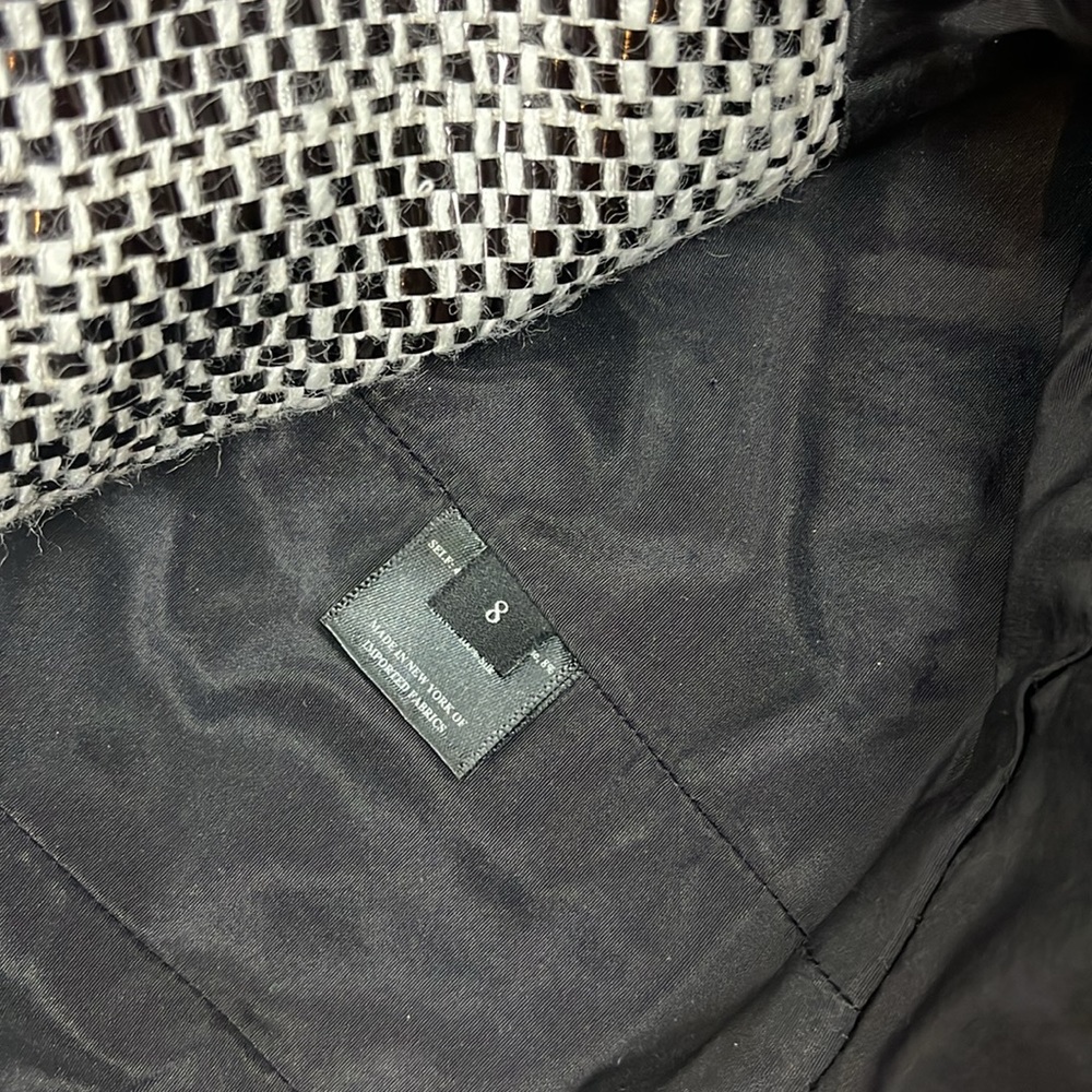 Wes Gordon Tweed Asymmetrical Zip Up Black and White Cotton Silk‎ Vest Size 8 - Picture 16 of 16